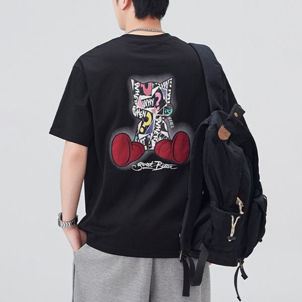 原子重磅刺繡印花潮流短袖 - 4配色 幕峰MuFeng,印花,刺繡,短袖,抽象,潮流,男裝,彈性,網路購物,2025