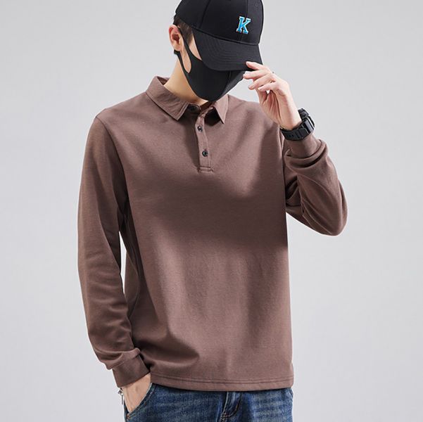 簡約POLO休閒長袖 - 6配色 幕峰,Mufeng,牛仔,流行,上衣,褲子,外套,穿搭,印花,服飾