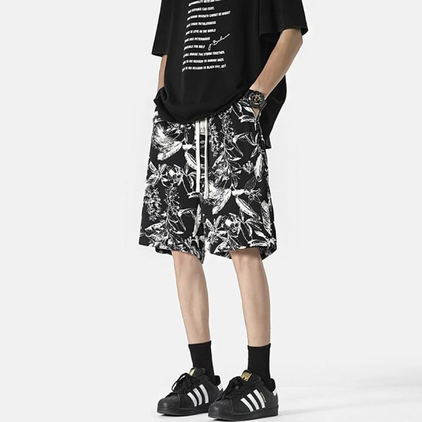 海澈水墨印花休閒五分短褲 - 2配色（限時特賣 - 5折） 幕峰MuFeng,男裝特賣,5折優惠,快閃活動,限時出清,網路購物,男裝品牌,超值優惠,時尚穿搭,2025特賣