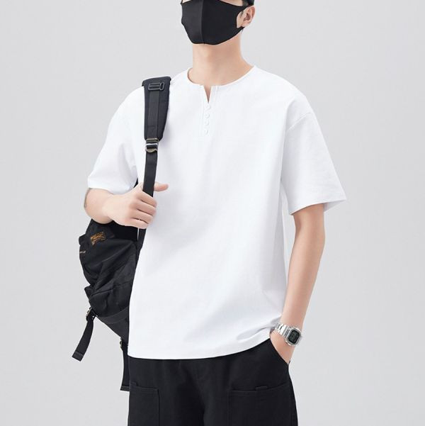 雲棉亨利領休閒短袖 - 4配色（限時特賣 - 5折） 幕峰MuFeng,男裝特賣,5折優惠,快閃活動,限時出清,網路購物,男裝品牌,超值優惠,時尚穿搭,2025特賣