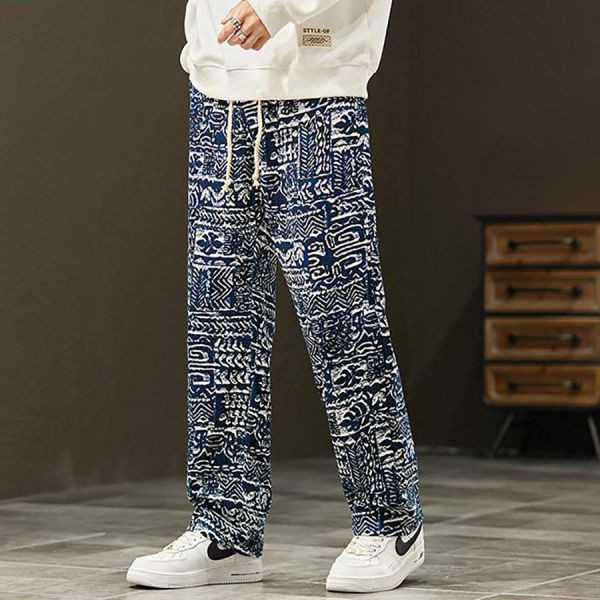 青花復古休閒長褲 - 1配色（限時特賣 - 5折） 幕峰MuFeng,男裝特賣,5折優惠,快閃活動,限時出清,網路購物,男裝品牌,超值優惠,時尚穿搭,2025特賣