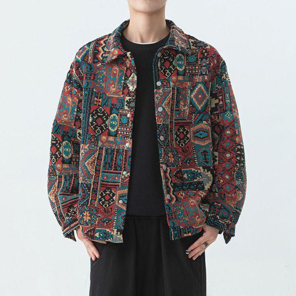 圖野刺繡復古休閒外套 - 1配色（限時特賣 - 5折） 幕峰MuFeng,男裝特賣,5折優惠,快閃活動,限時出清,網路購物,男裝品牌,超值優惠,時尚穿搭,2026特賣