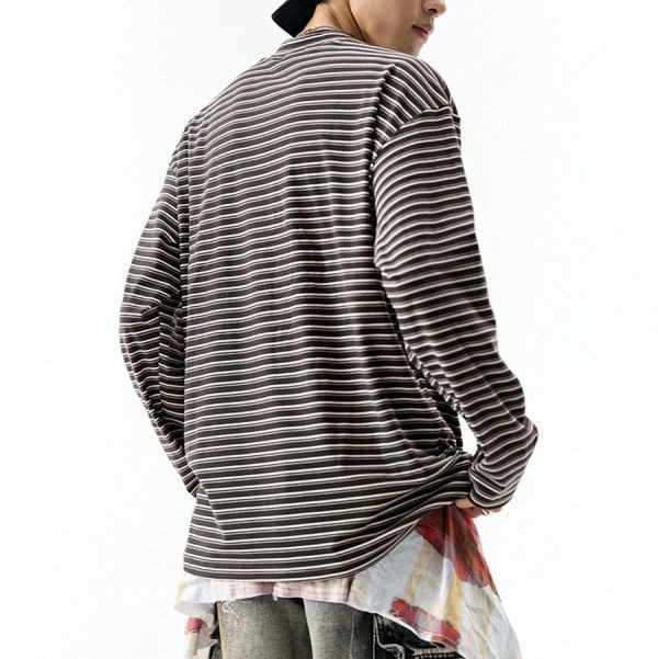 德絨圓領條紋休閒長袖 - 4配色（限時特賣 - 5折） 幕峰MuFeng,男裝特賣,5折優惠,快閃活動,限時出清,網路購物,男裝品牌,超值優惠,時尚穿搭,2026特賣