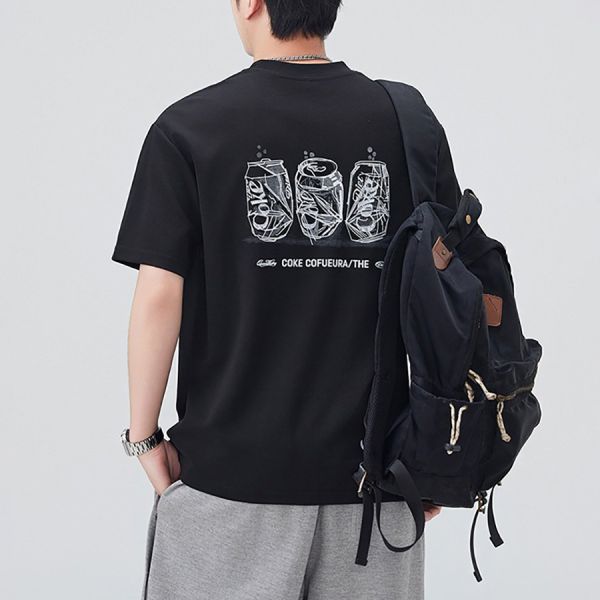 酷刻重磅刺繡印花休閒短袖 - 4配色 幕峰MuFeng,印花,刺繡,短袖,可樂,飲料,男裝,彈性,網路購物,2025