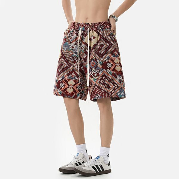 幻疆復古休閒編織短褲 - 1配色（限時特賣 - 5折） 幕峰MuFeng,男裝特賣,5折優惠,快閃活動,限時出清,網路購物,男裝品牌,超值優惠,時尚穿搭,2025特賣