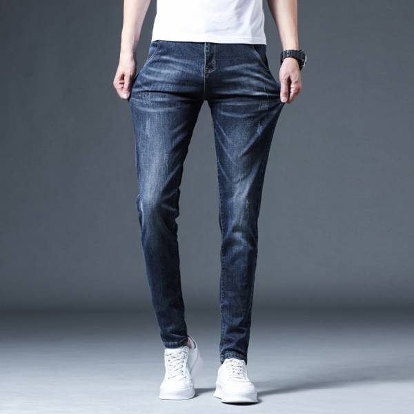 深邃抓痕彈性修身牛仔長褲 - 2配色（限時特賣 - 5折） 幕峰MuFeng,男裝特賣,5折優惠,快閃活動,限時出清,網路購物,男裝品牌,超值優惠,時尚穿搭,2026特賣