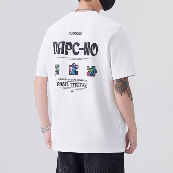 拼藝刺繡印花潮流短袖 - 4配色（限時特賣 - 5折） 幕峰MuFeng,男裝特賣,5折優惠,快閃活動,限時出清,網路購物,男裝品牌,超值優惠,時尚穿搭,2026特賣