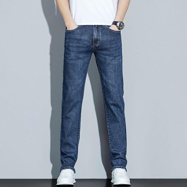 霧靛彈力休閒小直筒牛仔長褲 - 2配色（限時特賣 - 5折） 幕峰MuFeng,男裝特賣,5折優惠,快閃活動,限時出清,網路購物,男裝品牌,超值優惠,時尚穿搭,2026特賣