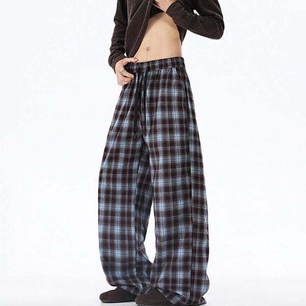 言正格子休閒直筒長褲 - 3配色 幕峰MuFeng,格子長褲,春秋休閒褲,寬鬆直筒褲,潮牌男裝,青少年穿搭,百搭長褲,時尚格紋褲,男士潮流褲款,街頭風格