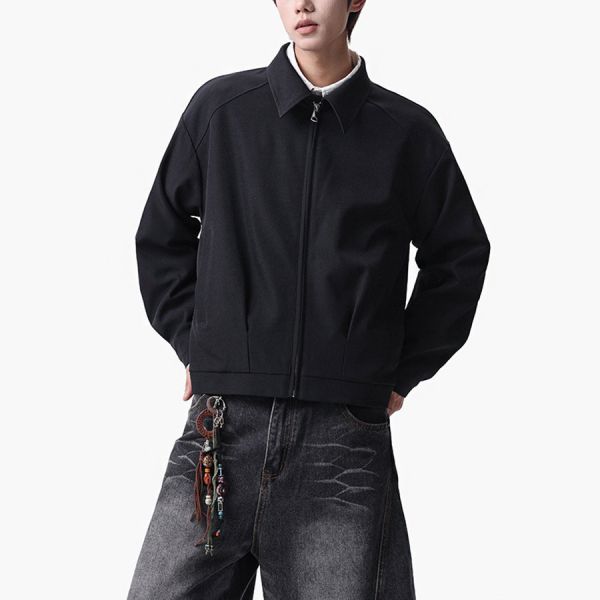 簡域翻領時尚短版外套 - 2配色 幕峰MuFeng,男士短款夾克,翻領外套男,春季男裝外套,寬鬆版型夾克,行政風外套,俐落穿搭,百搭男外套,休閒通勤外套,潮流男裝