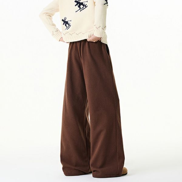 臘汪刺繡羊羔絨保暖長褲 - 3配色 幕峰MuFeng,美式衛褲,臘腸狗刺繡,羊羔絨長褲,冬季保暖褲,潮流男裝,寬鬆束腳褲,街頭風穿搭,舒適休閒褲,時尚厚褲