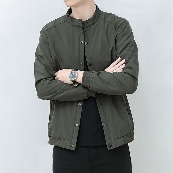 黎敦立領排釦休閒外套 - 2配色（限時特賣 - 5折） 幕峰MuFeng,男裝特賣,5折優惠,快閃活動,限時出清,網路購物,男裝品牌,超值優惠,時尚穿搭,2025特賣