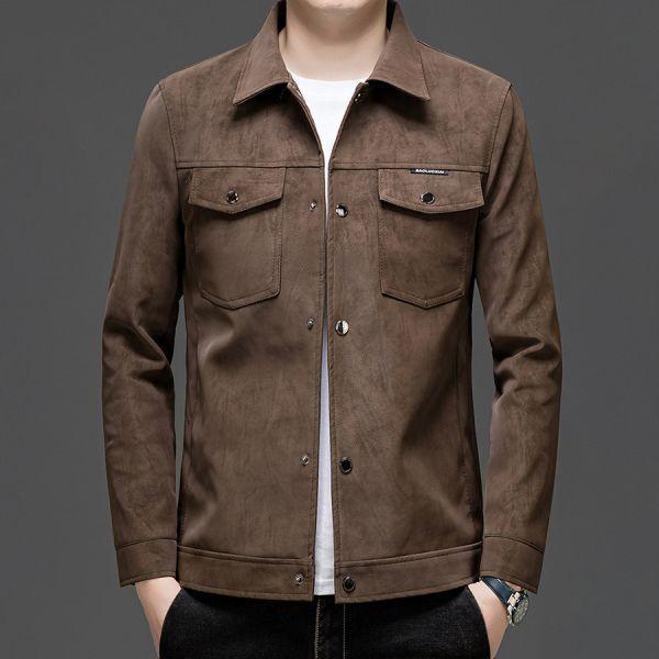 穩尚翻領麂皮絨休閒外套 - 2配色（限時特賣 - 5折） 幕峰MuFeng,男裝特賣,5折優惠,快閃活動,限時出清,網路購物,男裝品牌,超值優惠,時尚穿搭,2026特賣