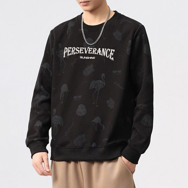 鶴影潮流印花休閒長袖 - 3配色（限時特賣 - 5折） 幕峰MuFeng,男裝特賣,5折優惠,快閃活動,限時出清,網路購物,男裝品牌,超值優惠,時尚穿搭,2025特賣