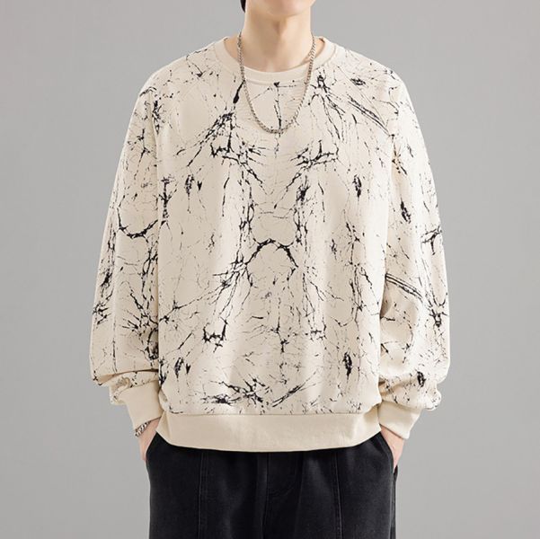 幻燒個性紮染潮流長袖 - 3配色 幕峰MuFeng,圓領長袖衛衣,扎染燒花上衣,潮流男裝,寬鬆版型上衣,大尺碼男裝,個性設計衛衣,秋冬長袖穿搭,街頭風上衣,百搭潮流單品