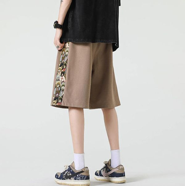 熊牆拼接休閒短褲 - 4配色（限時特賣 - 5折） 幕峰MuFeng,男裝特賣,5折優惠,快閃活動,限時出清,網路購物,男裝品牌,超值優惠,時尚穿搭,2025特賣