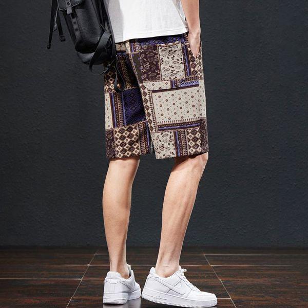 拚典復古棉麻休閒短褲 - 3配色（限時特賣 - 5折） 幕峰MuFeng,男裝特賣,5折優惠,快閃活動,限時出清,網路購物,男裝品牌,超值優惠,時尚穿搭,2026特賣