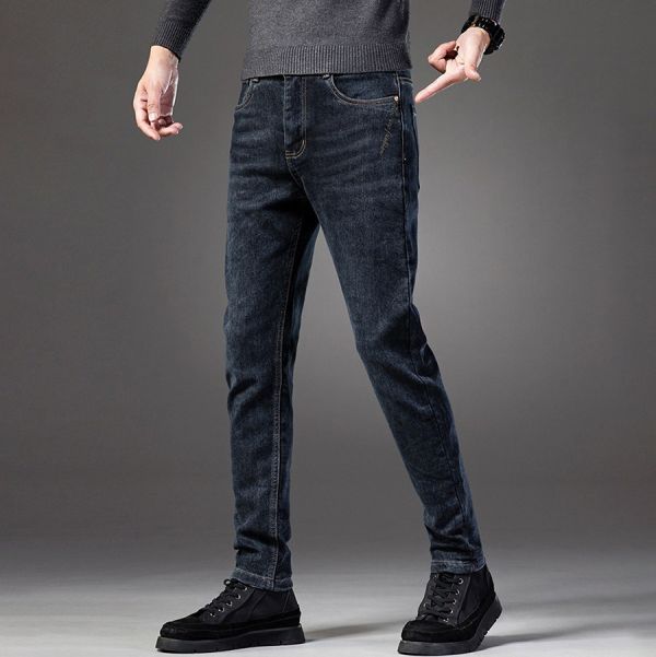 墨靛彈力刺繡直筒牛仔長褲 - 1配色 幕峰MuFeng,品牌服飾,男裝,流行,牛仔長褲,直筒,彈性,2025,8+9,網路購物