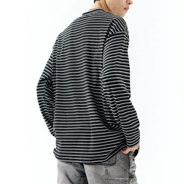 德絨圓領條紋休閒長袖 - 4配色（限時特賣 - 5折） 幕峰MuFeng,男裝特賣,5折優惠,快閃活動,限時出清,網路購物,男裝品牌,超值優惠,時尚穿搭,2026特賣