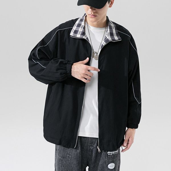 單格潮流立領雙面外套 - 2配色 幕峰,班服,團服,流行,免運,穿搭,男裝,品牌,網購