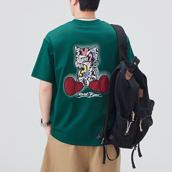 原子重磅刺繡印花潮流短袖 - 4配色 幕峰MuFeng,印花,刺繡,短袖,抽象,潮流,男裝,彈性,網路購物,2025