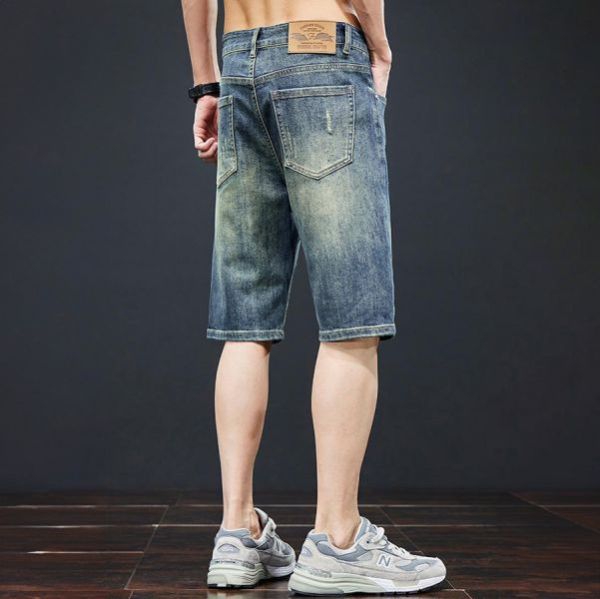 徜徉直筒五分牛仔短褲 - 2配色（限時特賣 - 5折） 幕峰MuFeng,男裝特賣,5折優惠,快閃活動,限時出清,網路購物,男裝品牌,超值優惠,時尚穿搭,2025特賣