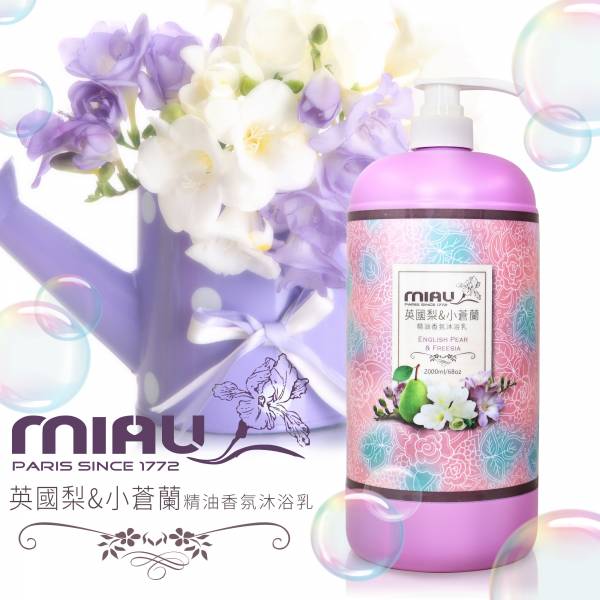 MIAU英國梨&小蒼蘭精油香氛沐浴乳2000ml(買三送三)共6瓶 