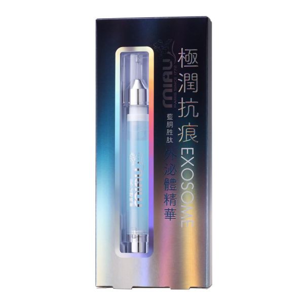 【MIAU】外泌體精華液/藍銅胜肽極潤抗痕小藍管為肌膚重啟修復程序改善鬆弛細紋/山茶花V型緊緻小粉管提升肌膚彈性讓臉部輪廓更加明顯無懼歲月流轉/維他命C極光淨白小黃管淡化暗沉與不均勻膚色，肌膚散發透亮感/復活草穩膚鎖水小綠管鎖住水分、穩定膚況，讓乾燥與黯淡一掃而空/金釵石斛外泌體/深度舒緩/潤澤保濕/修護屏障 