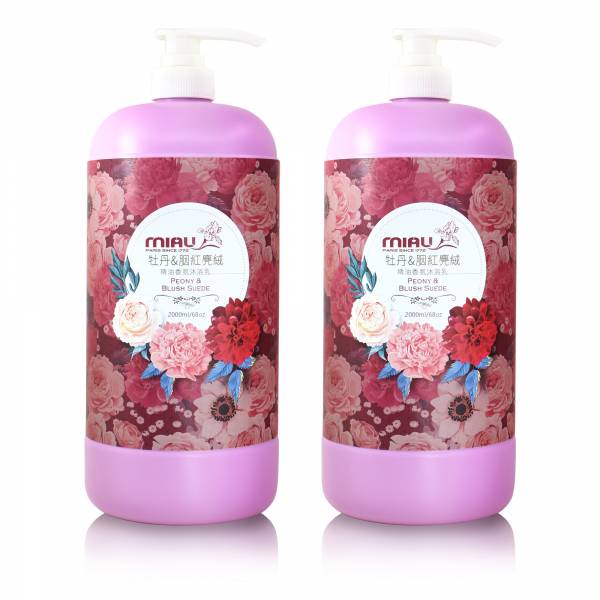 MIAU牡丹&胭紅麂絨精油香氛沐浴乳2000ml(買一送一)共2瓶 