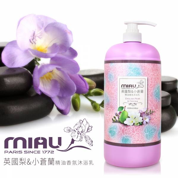 MIAU英國梨&小蒼蘭精油香氛沐浴乳2000ml(買三送三)共6瓶 