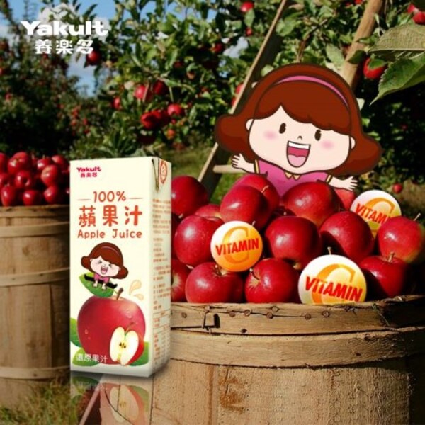 養樂多 100%蘋果汁【一箱（200ml*24入）】 蘋果,果汁,校園食品,養樂多,百分百,無人工添加物
