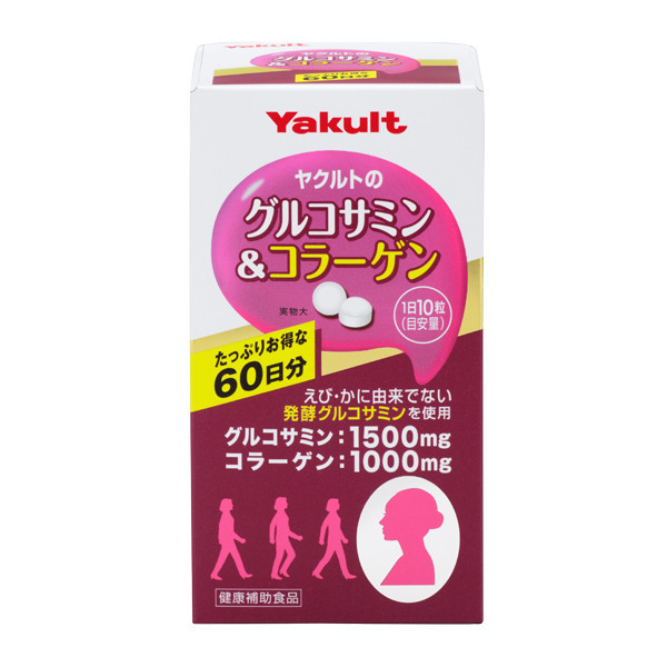 養樂多的葡萄糖胺＆膠原蛋白 60天份 養樂多,葡萄糖胺,膠原蛋白,骨質,膝蓋,維骨力,行動力,保健