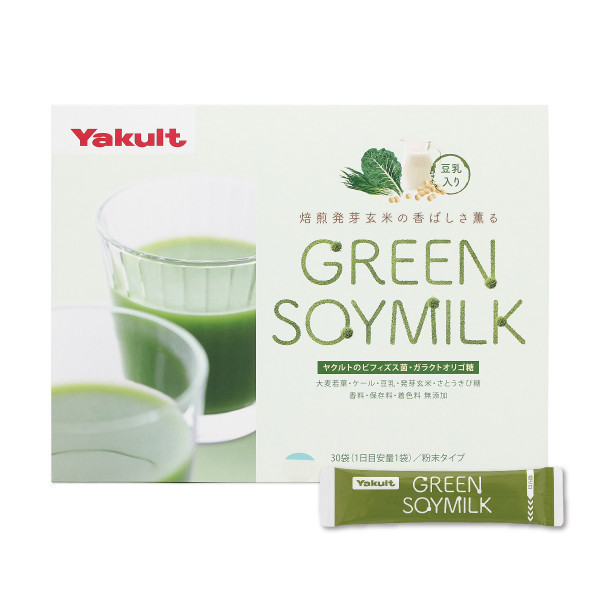 GREEN SOY MILK 豆乳青汁 (7.1公克 X 30小包) 豆乳青汁,比菲德氏菌,BY株,養樂多,健康,營養,保健,GREEN SOYMIL,半乳寡糖,共生質食品
