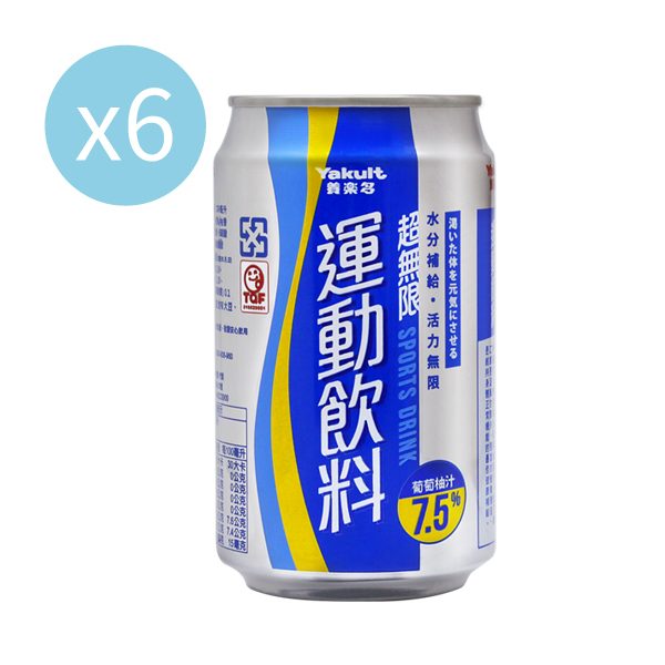 養樂多 Yakult 超無限運動飲料 葡萄柚口味【一組(320ml X 6入)】 運動,維生素c,電解質,補水,養樂多,葡萄柚