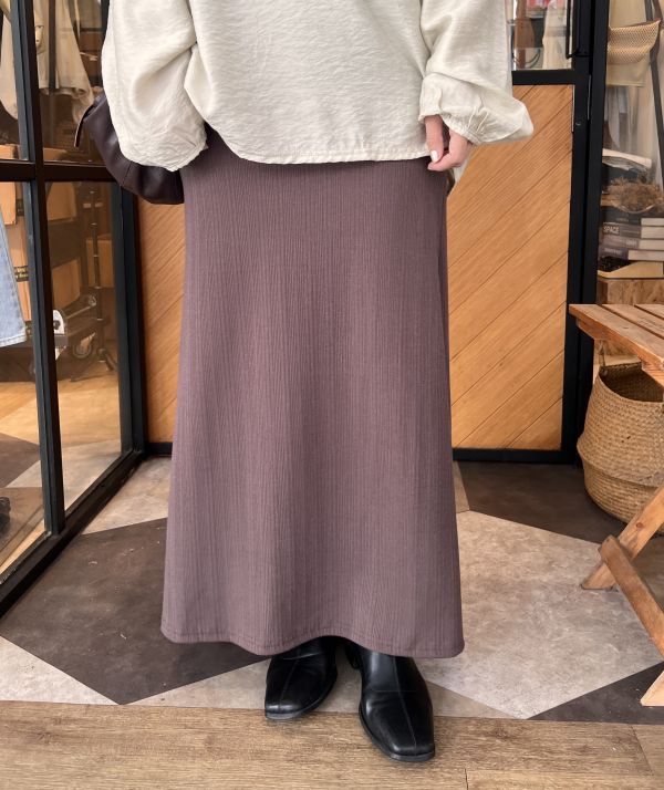 At927.愛牌家坑紋延展長裙 