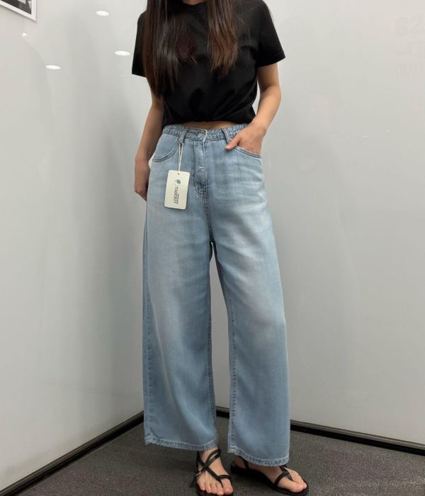 Js25.p牌家天絲涼感9分寬褲 