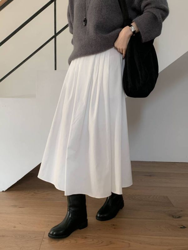 Nn111.超美絨面打褶裙 