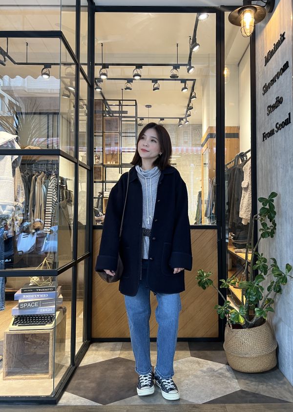 Dc122. QQ感100% 羊毛輕量大衣 