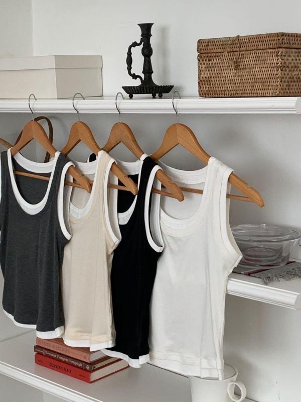 Ai05.超Q彈假2件層次背心 