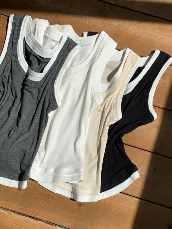 Ai05.超Q彈假2件層次背心 