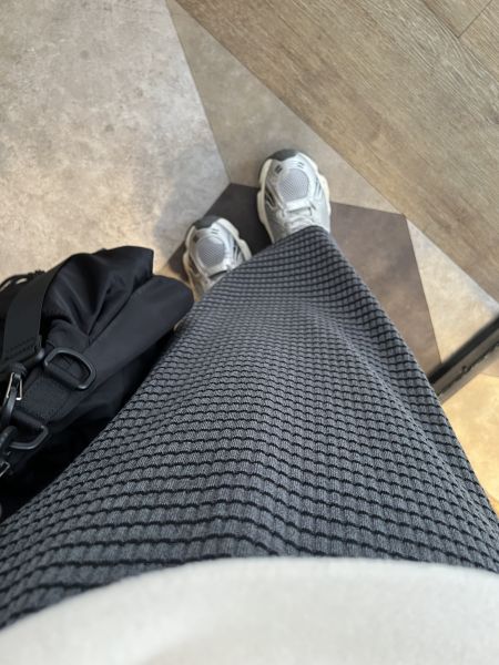 Dc114.延展細針條紋口袋裙 