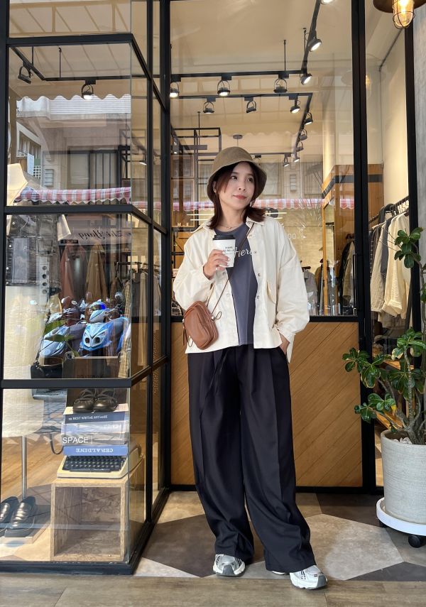 Ai17.不挑人西料寬褲 