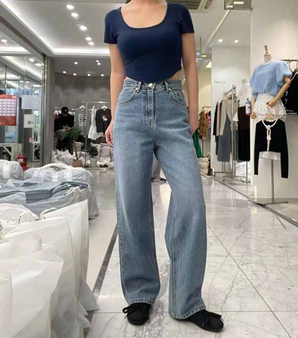 Ma323.p牌家高階復古刷色寬褲 