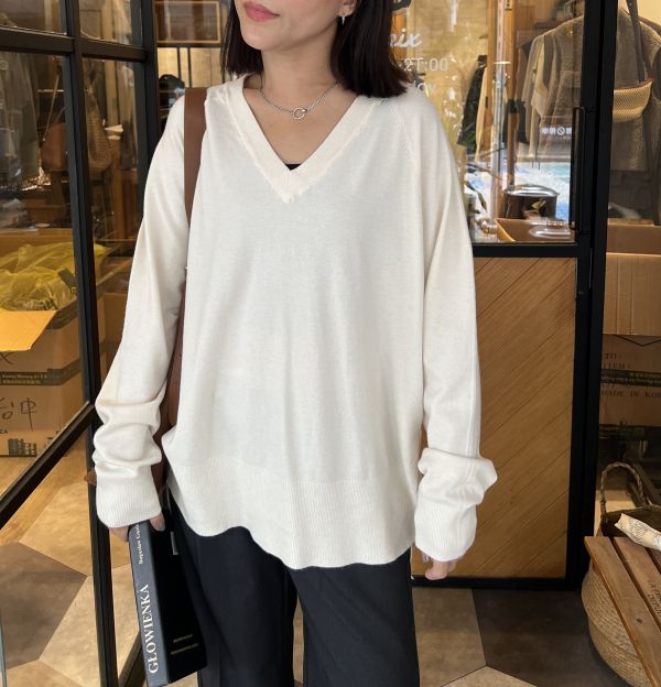 Nv106.質感s家親膚v領針織設計上衣 