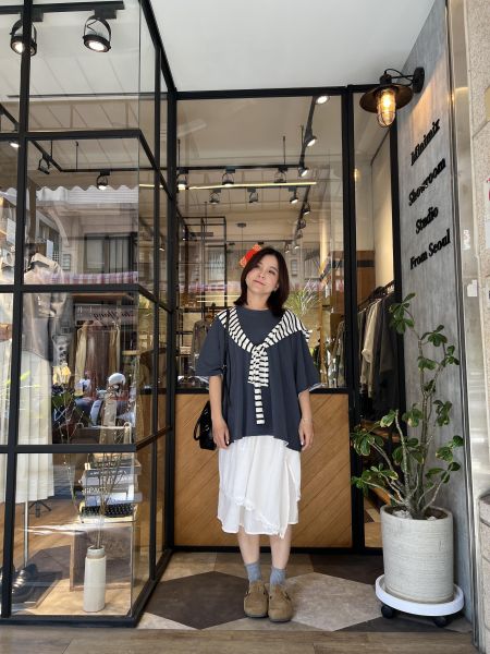 Mh309.最愛k牌家網眼棉剪裁上衣 