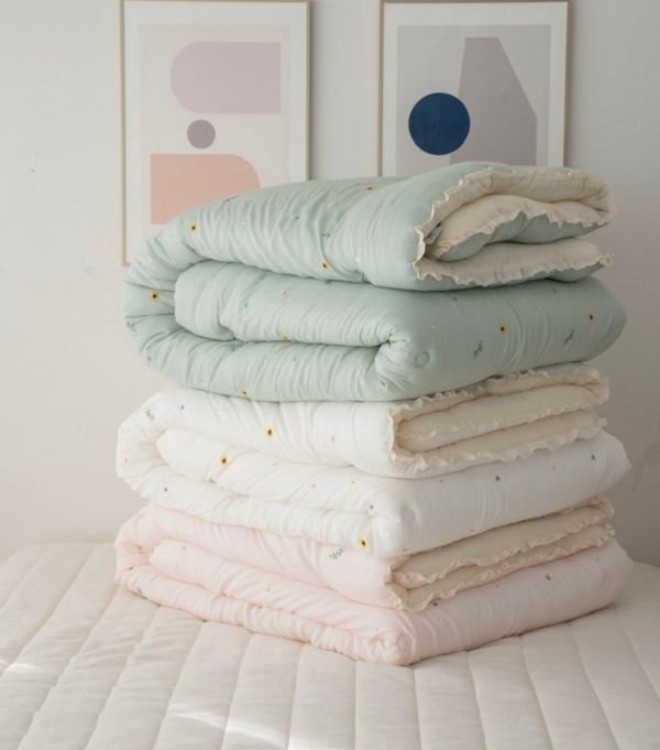 Kg14.小青新刺繡花草天絲厚被/粉 