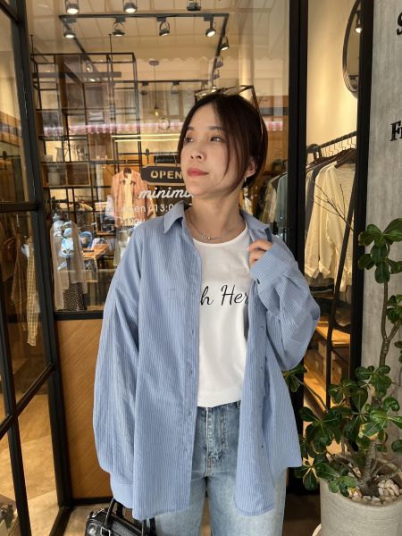 Ai15.夏日清新直條美色襯衫 