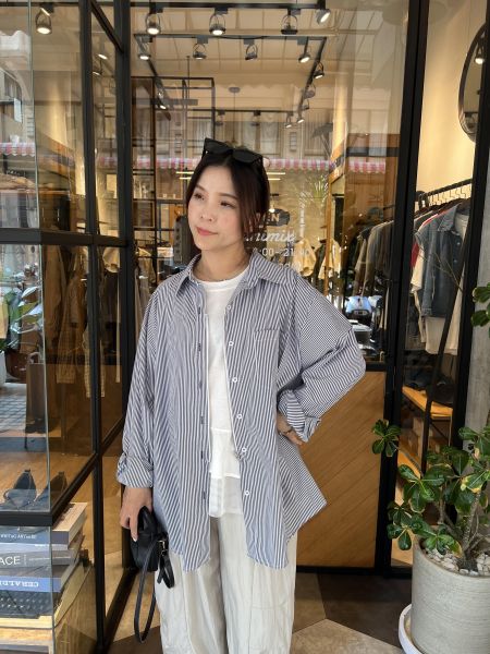 Ai25.質感抗皺2way直條襯衫外 