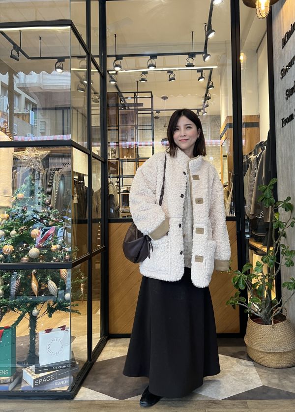 Jn118.歐膩必備雙面穿麂皮毛毛外 