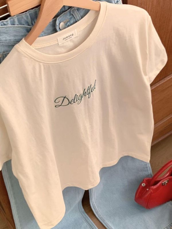 Mh302.電繡英字質感方型t 